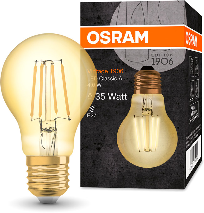 Lampada LED tubolare Osram Vintage 1906 E27 luce calda 2400 K 20 W