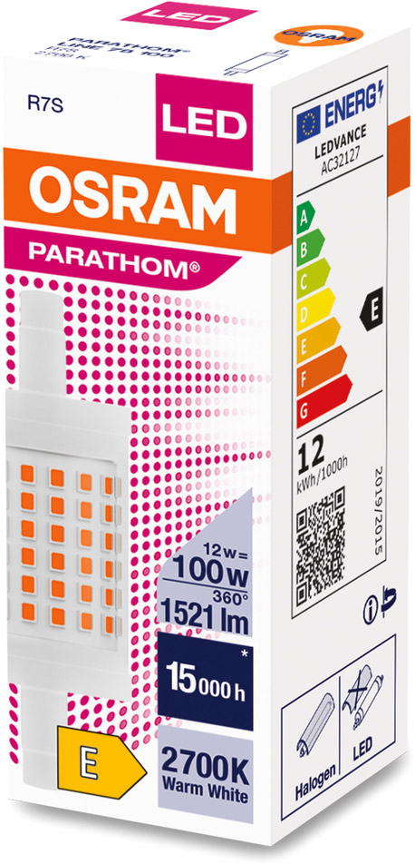 Osram Parathom Line LED R7s 78mm 12W 1521lm- 827 Extra Warm White