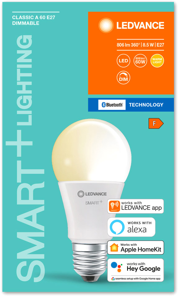 LEDVANCE LED Smart HomeKit Classic A, E27 dimmable - 4058075208506