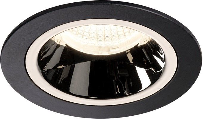 SLV NUMINOS® DL M, Indoor LED Deckeneinbauleuchte schwarz/chrom 4000K 55° inkl. Blattfedern