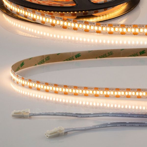 ISOLED LED CRI925 MiniAMP Flexband, 12V, 6W, 2500K, 120cm, beidseitig 30cm Kabel mit male-Stecker