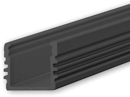 ISOLED LED Aufbauprofil SURF12 Aluminium schwarz eloxiert RAL 9005, 200cm
