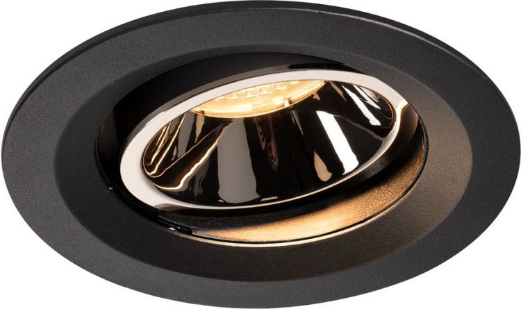 SLV NUMINOS® MOVE DL M, Indoor LED Deckeneinbauleuchte schwarz/chrom 3000K 55° dreh- und schwenkbar