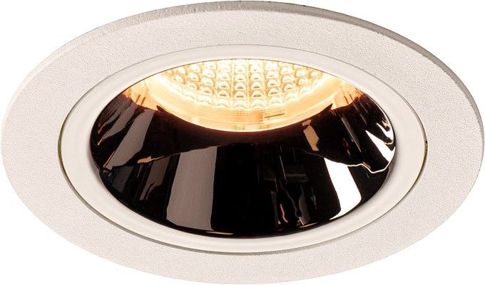 SLV NUMINOS® DL M, Indoor, luminaria empotrada de techo led blanco/cromo 2700 K 55° con resortes
