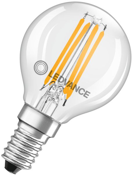 LEDVANCE LED CLASSIC P ENERGIEEFFIZIENZ B S 2,5W 827 Klar E14