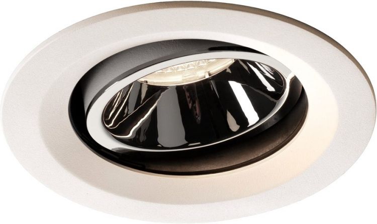SLV NUMINOS® MOVE DL M, Indoor LED Deckeneinbauleuchte weiß/chrom 4000K 40° dreh- und schwenkbar