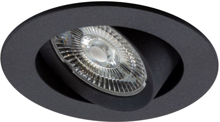 ISOLED LED Einbauleuchte Slim68 MiniAMP schwarz, rund, 8W, 24V DC, warmweiß, nicht dimmbar