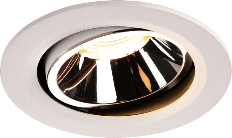 SLV NUMINOS® MOVE DL L, Indoor LED Deckeneinbauleuchte weiß/chrom 3000K 40° dreh- und schwenkbar