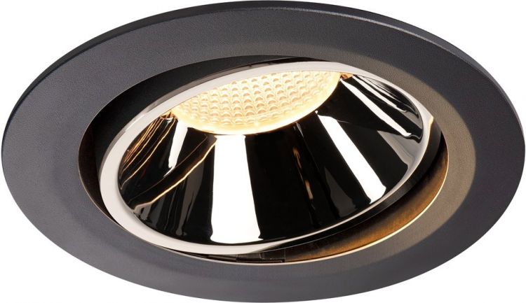 SLV NUMINOS® MOVE DL XL, Indoor LED Deckeneinbauleuchte schwarz/chrom 3000K 55° dreh- und schwenkbar