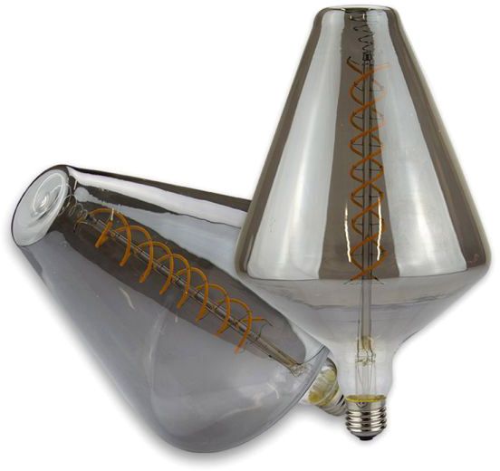 ISOLED E27 Vintage Line LED Dekobirne 150, 6W ultrawarmweiß, Glas smoky, dimmbar