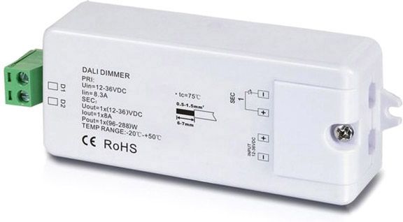 ISOLED DALI PWM-Controller 12-36V, 1 Kanal, 12-36V 8A, 48V 4A