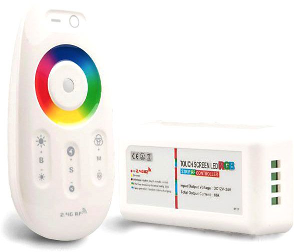 ISOLED Wireless Touch RGB PWM-Controller mit Funk-Fernbedienung 2.4GHz, 12-24V DC 3x4A
