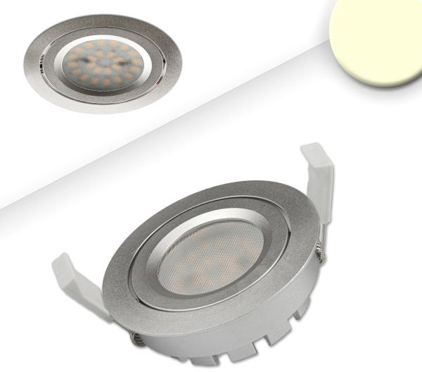 ISOLED LED Einbaustrahler, silber, 8W SMD, 120°, rund, warmweiß, dimmbar