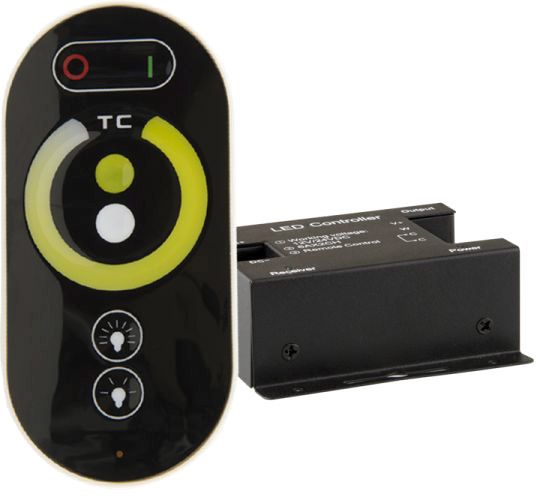 ISOLED Wireless Touch weißdynamischer PWM-Controller mit Funk-Fernbedienung, 12-24V DC 2x6A