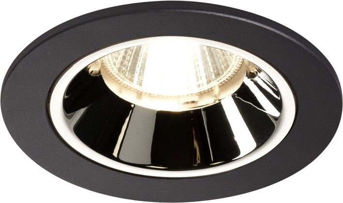 SLV NUMINOS® DL S, Indoor, luminaria empotrada de techo led negro/cromo 4000 K 40° con resortes