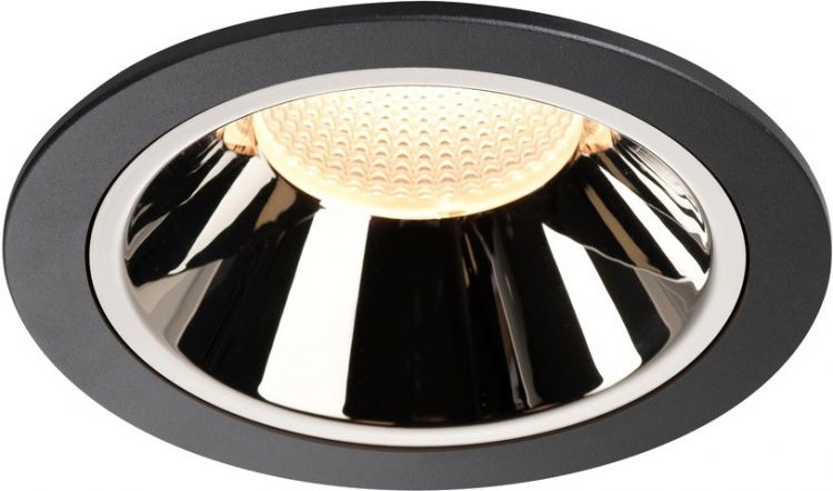 SLV NUMINOS® DL XL, Indoor LED Deckeneinbauleuchte schwarz/chrom 3000K 40°