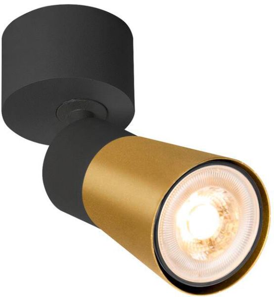 SLV PURI 2.0 Cone, Wand- und Deckenaufbauleuchte, 1x max. 6W GU10, schwarz / gold