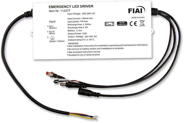 ISOLED Notlicht-Upgrade mit Li-Ion 2600mAh Akku, 15W (25-50V DC)