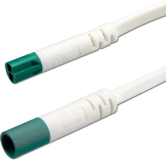 ISOLED Mini-Plug Verlängerung male-female, 3m, 2x0.75, IP54, weiß-grün, max. 48V
