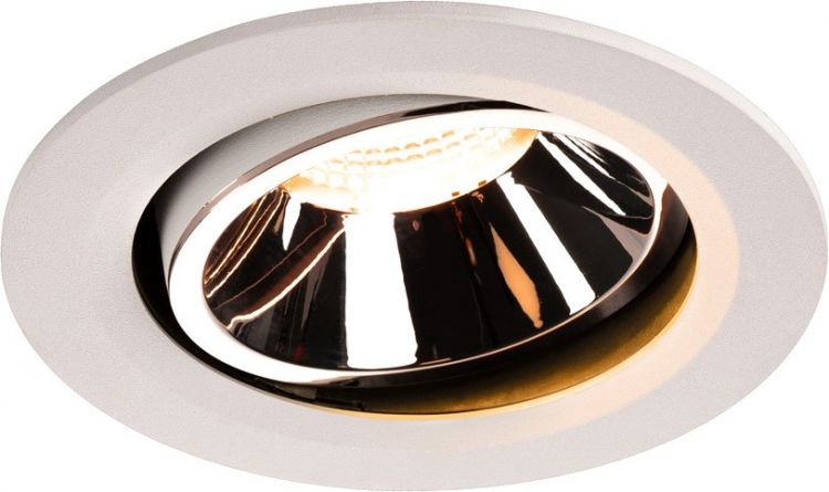 SLV NUMINOS® MOVE DL L, Indoor LED Deckeneinbauleuchte weiß/chrom 2700K 40° dreh- und schwenkbar