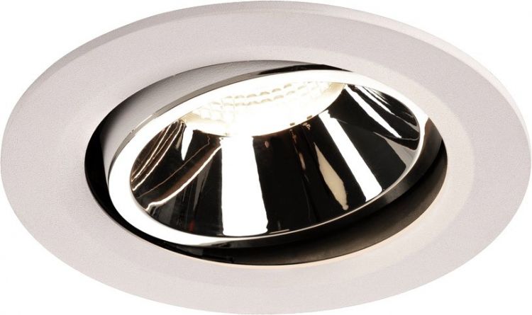 SLV NUMINOS® MOVE DL L, Indoor LED Deckeneinbauleuchte weiß/chrom 4000K 20° dreh- und schwenkbar