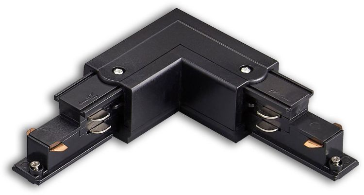 ISOLED 3-Phasen DALI L-Verbinder für Aufbauschiene, N-Leiter außen, schwarz