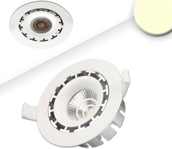 ISOLED LED Einbaustrahler COB, weiß, 15W, 45°, rund, warmweiß, dimmbar