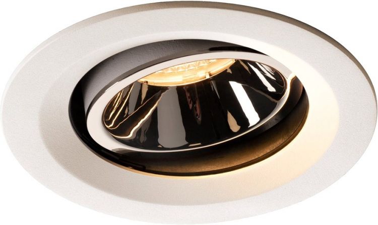 SLV NUMINOS® MOVE DL M, Indoor LED recessed ceiling light white/chrome 3000K 55° rotating and