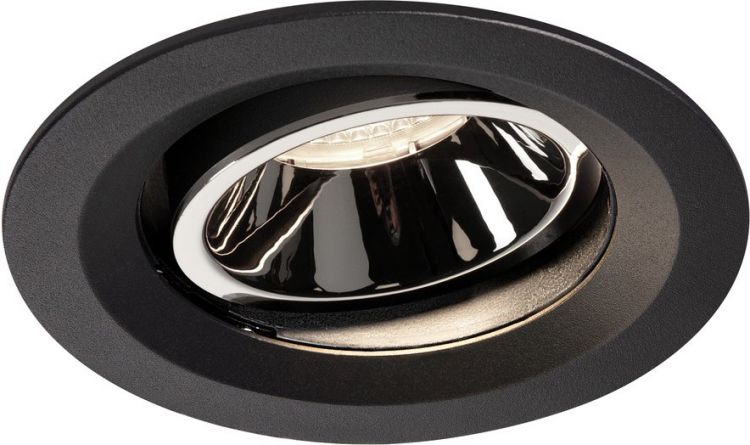 SLV NUMINOS® MOVE DL M, Indoor LED Deckeneinbauleuchte schwarz/chrom 4000K 40° dreh- und schwenkbar