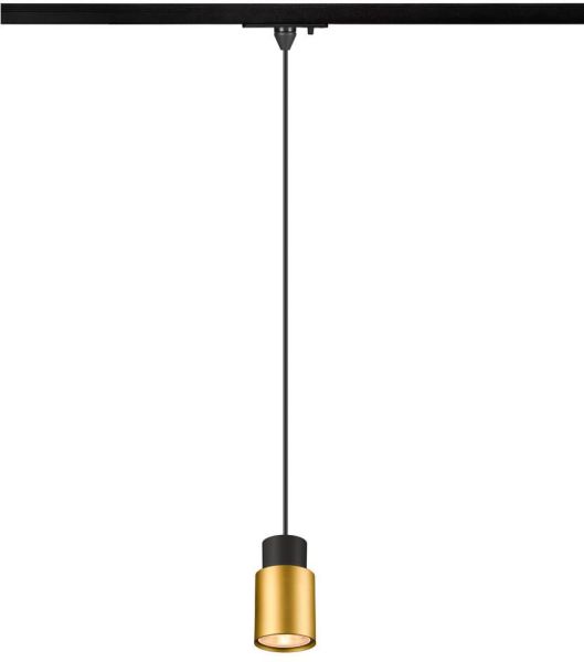 SLV PURI 2.0 Tube, 1~ Pendelleuchte, GU10, Pendellänge 200cm, 1x max. 6W, schwarz / gold