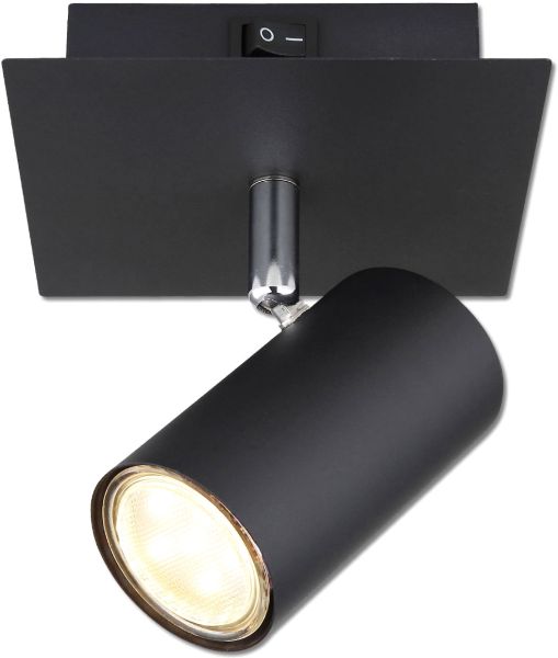 ISOLED Wandleuchte schwarz, mit Schalter, 1xGU10 Fassung, exkl. Leuchtmittel