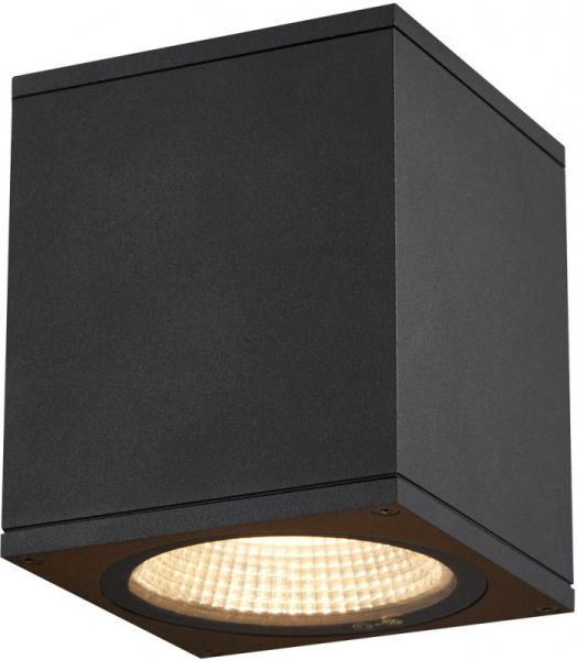 SLV ENOLA SQUARE M, outdoor LED surface-mounted ceiling light anthracite