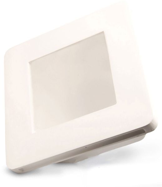ISOLED Gips-Einbaustrahler GU5.3, quadratisch mit Glas satin, rückversetzt, weiß