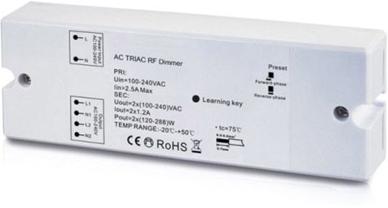 ISOLED Sys-One Funk Dimmer für dimmbare 230V LED Leuchtmittel/Trafos, 2x288VA