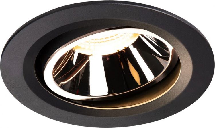 SLV NUMINOS® MOVE DL L, Indoor LED Deckeneinbauleuchte schwarz/chrom 3000K 55° dreh- und schwenkbar