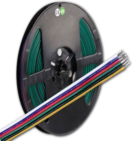ISOLED Kabel RGB+W+WW 10m Rolle 6-polig 0.5mm² H03VH-H AWG20