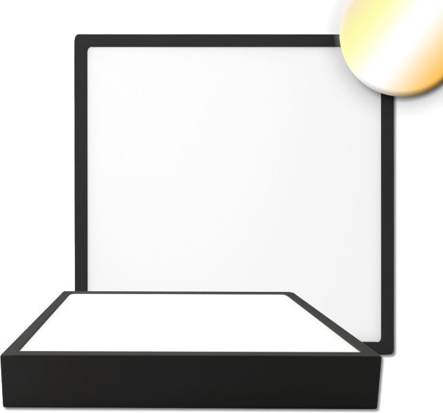 ISOLED LED Deckenleuchte PRO schwarz, 30W, 300x300mm, ColorSwitch 2700|3000|4000K, dimmbar