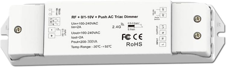 ISOLED Sys-Pro Funk/Push/1-10V Input Triac-Dimmer, 230V, 300VA, Phasenan-/Abschnitt wählbar