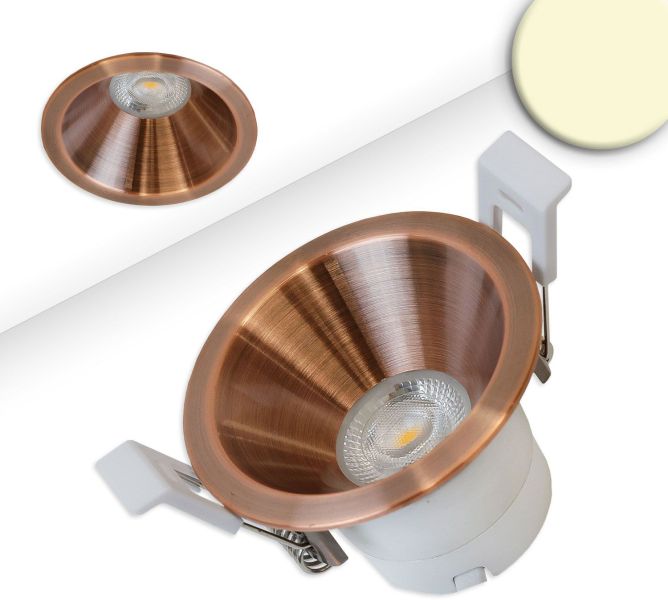 ISOLED LED Einbaustrahler BACK60-68, rosegold, rund, 5W, CRI90, 2700K, rückversetzt, UGR