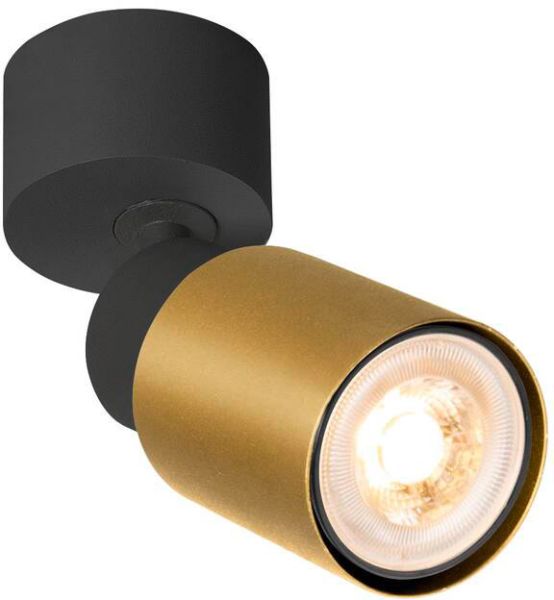 SLV PURI 2.0 Tube, Wand- und Deckenaufbauleuchte, 1x max. 6W GU10, schwarz / gold