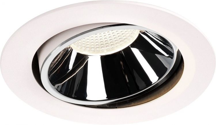 SLV NUMINOS® MOVE DL XL, Indoor LED Deckeneinbauleuchte weiß/chrom 4000K 55° dreh- und schwenkbar