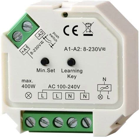 ISOLED Sys-One Funk/Push Dimmer für dimmbare 230V LED Leuchtmittel/Trafos, 400VA