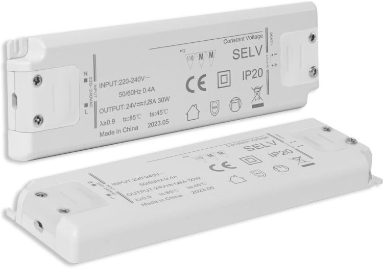ISOLED LED Trafo 24V/DC, 0-30W, ultraflach, SELV