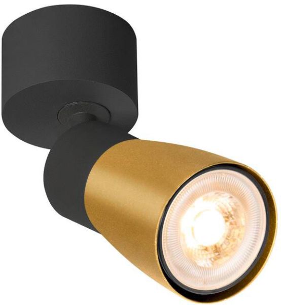 SLV PURI 2.0 Dome, Wand- und Deckenaufbauleuchte, 1x max. 6W GU10, schwarz / gold