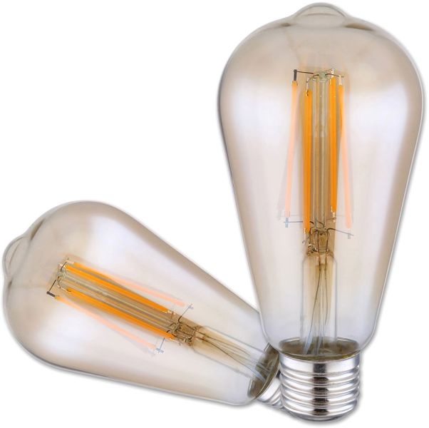 ISOLED E27 Vintage Line LED ST64 Birne 7W warmweiß, Glas amber