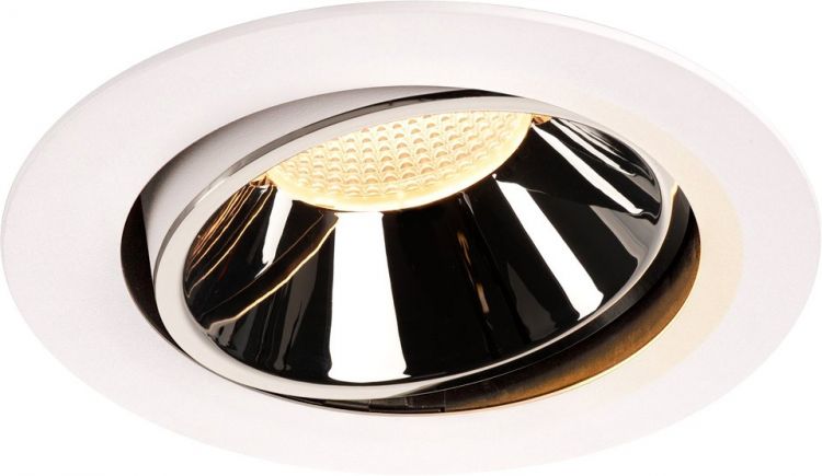 SLV NUMINOS® MOVE DL XL, Indoor LED Deckeneinbauleuchte weiß/chrom 3000K 20° dreh- und schwenkbar