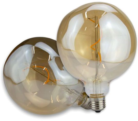 ISOLED E27 Vintage Line LED Dekobirne 125, 4W ultrawarmweiß, Glas amber, dimmbar