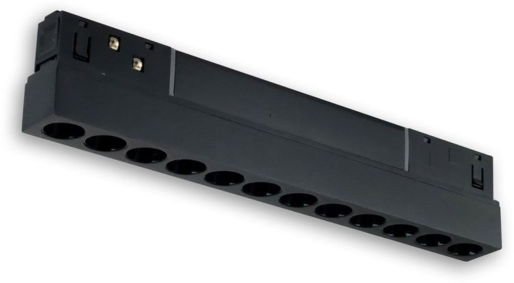 ISOLED Track48 Rasterleuchte 22cm schwarz, 12W, 36°, 48V DC, 3000K, CRI90, DALI dimmbar