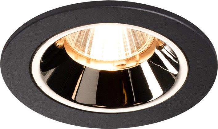 SLV NUMINOS® DL S, Indoor, luminaria empotrada de techo led negro/cromo 2700 K 20° con resortes