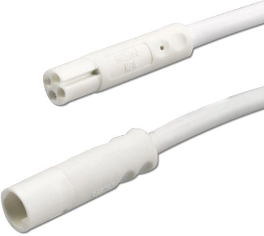 ISOLED Mini-Plug RGB Verlängerung male-female, 1m, 4-polig, IP54, weiß, max. 48V
